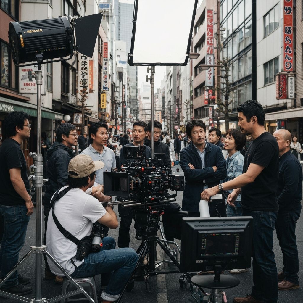 Production crew on set